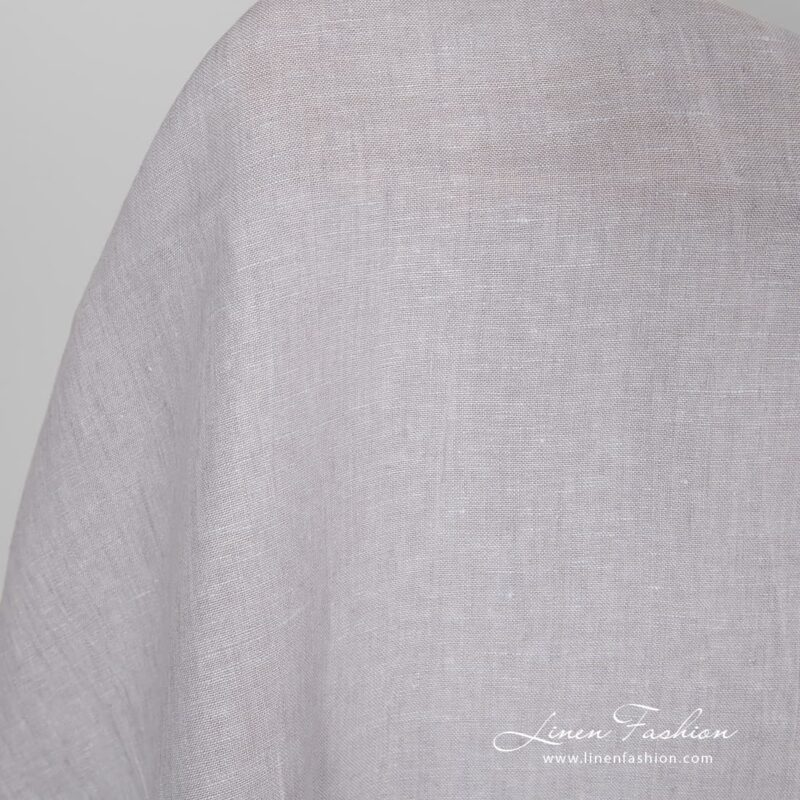 Ash lilac dyed linen fabric.