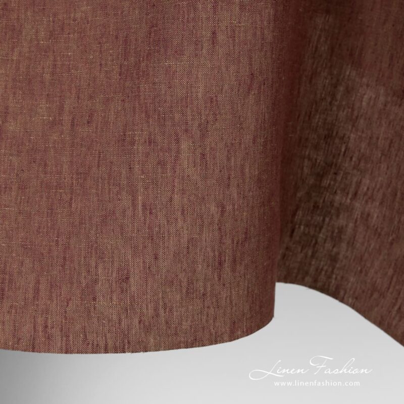 Linen fabric in greenish violet melange color