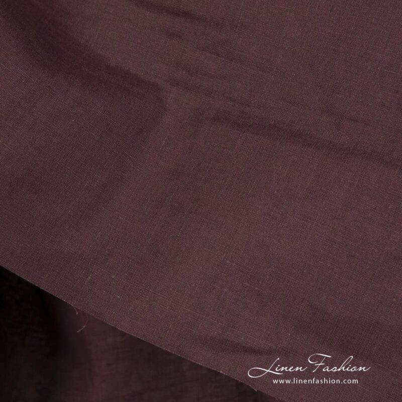 Linen fabric in brown-violet melange product photo
