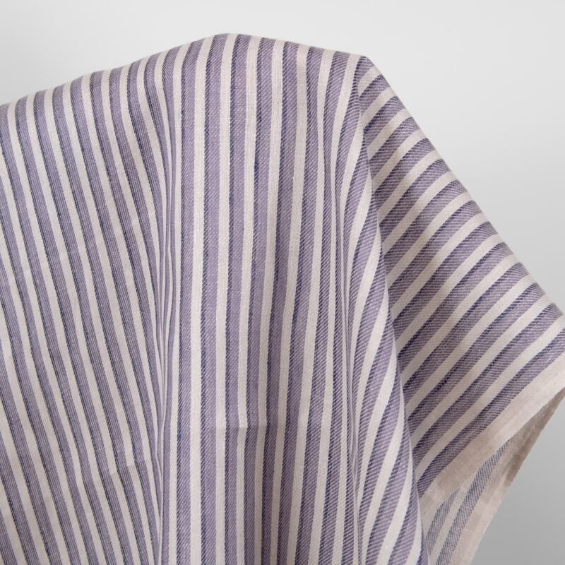 linen twill striped fabric violet blue, twill.