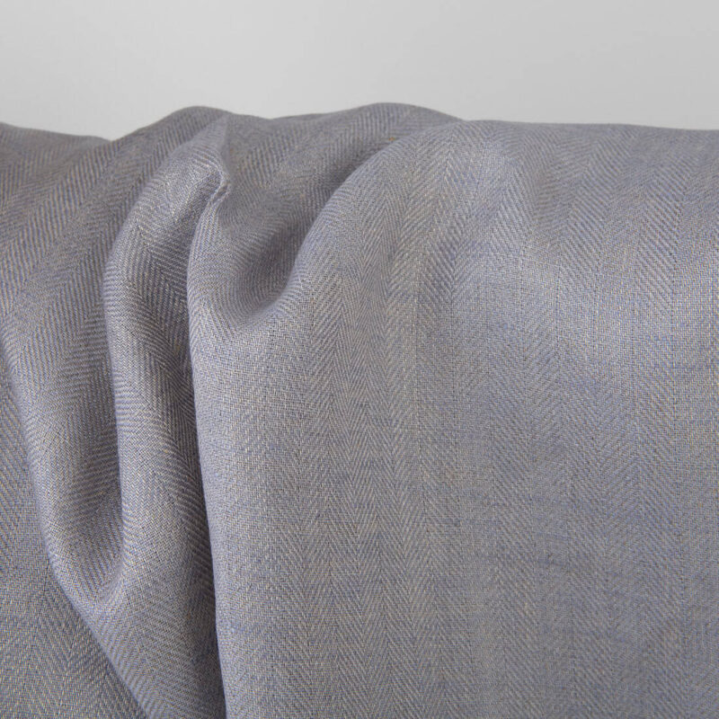 Grey violet linen fabric, herringbone