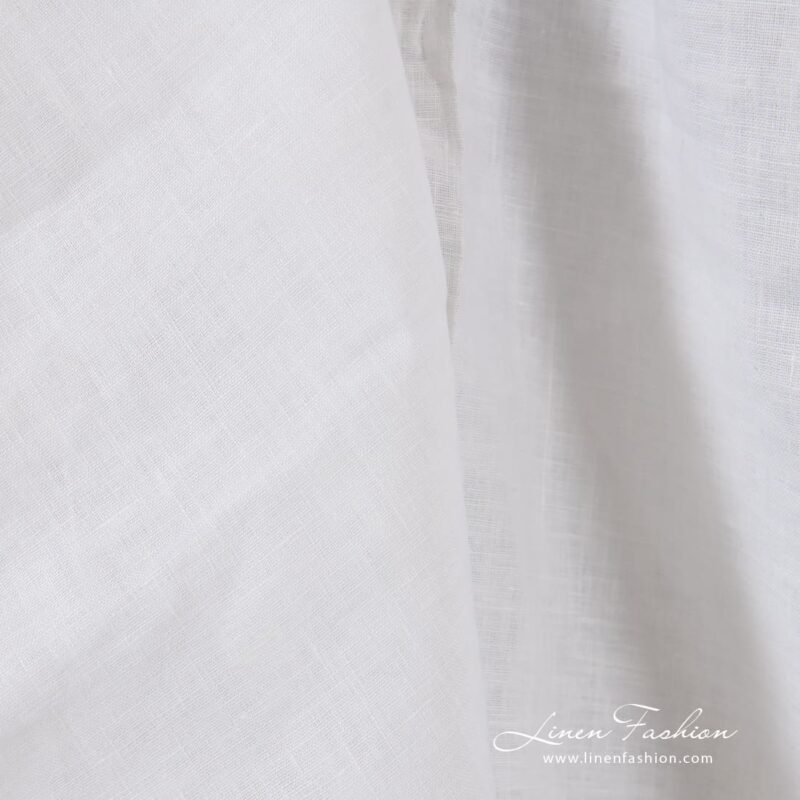 100% linen fabric in optical white color