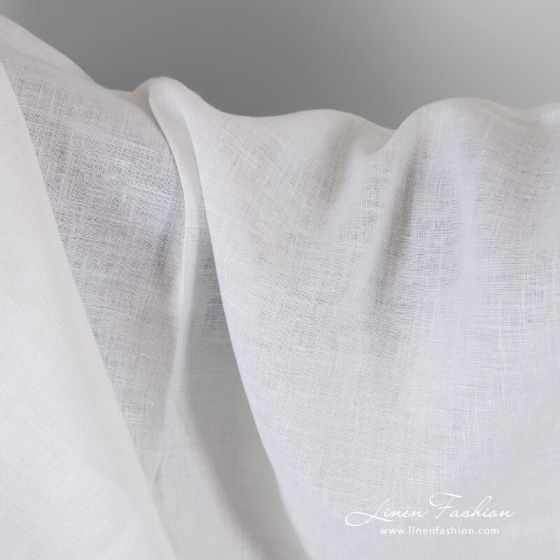 Linen fabric in optical white color
