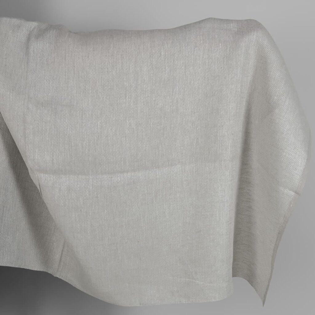 Lniana tkanina beżowa wytkana w romby 1 Beige linen fabric in a diamond pattern