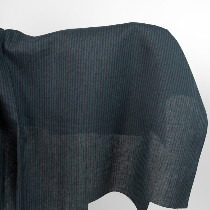 linen striped blue black fabric