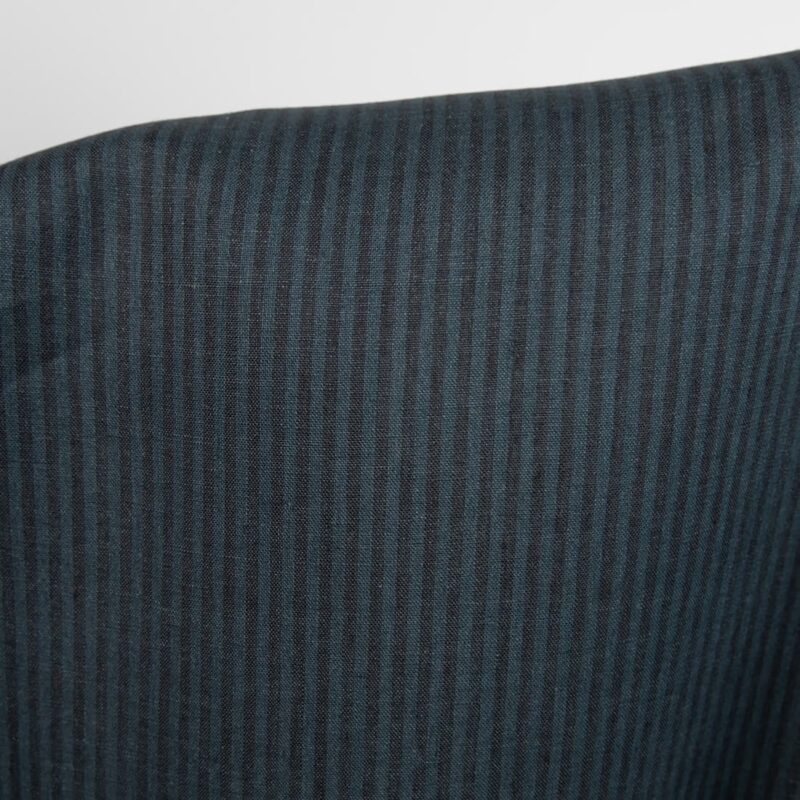 linen striped blue black fabric, not washed
