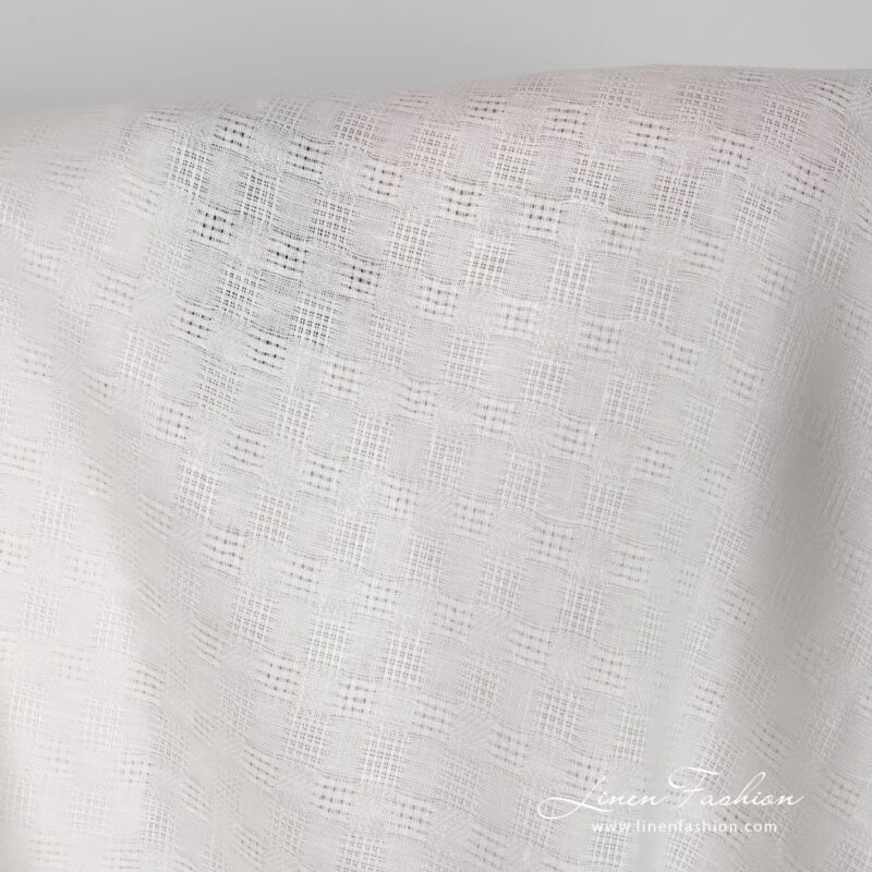 White linen fabric unwashed