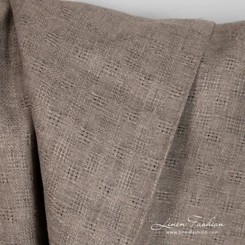 Undyed linen fabric openweave pattern