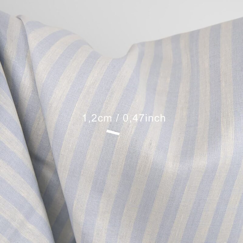linen fabric blue stripes, 1.2cm