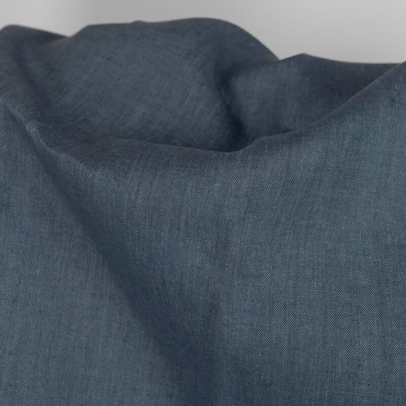 Linen fabric in dark greyish-blue colour texture