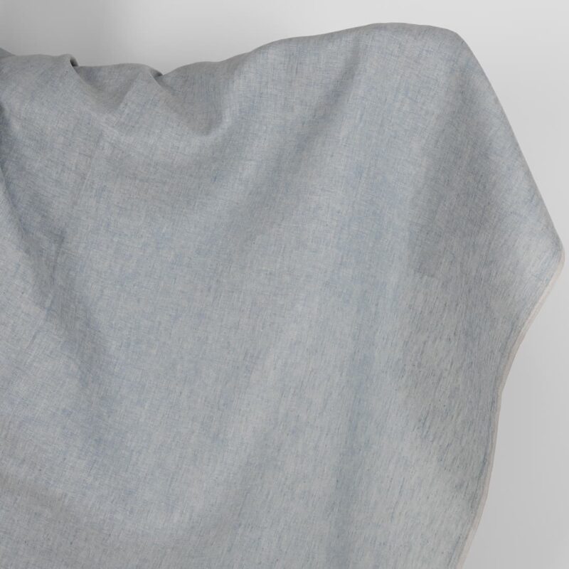 Linen fabric grey-blue melange
