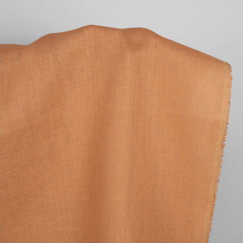 Linen fabric light orange-brown, 100% linen
