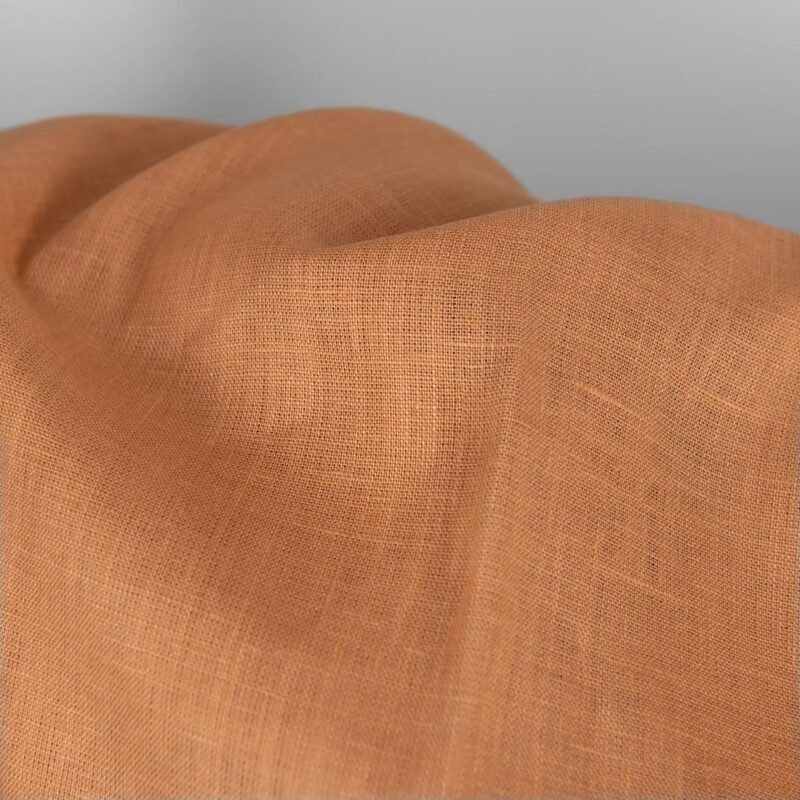 Linen fabric light orange-brown, medium weight