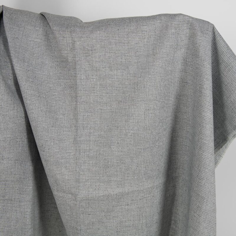 Linen fabric dark grey small pattern