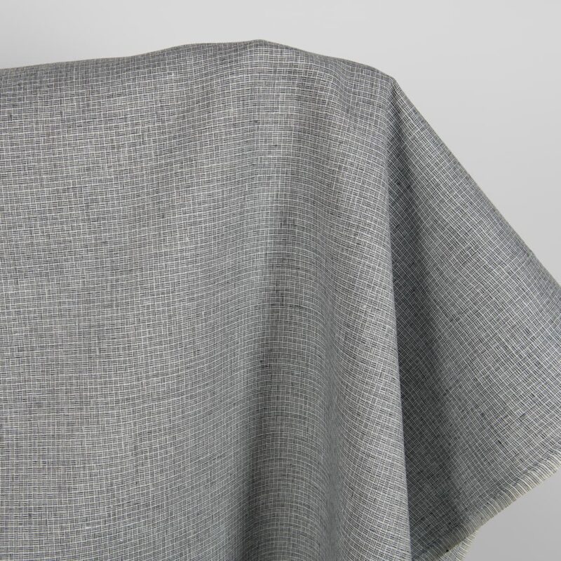 Linen fabric dark grey small pattern product photo