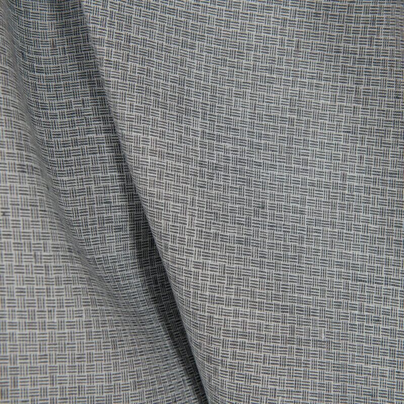 Linen fabric dark grey small pattern close up detail