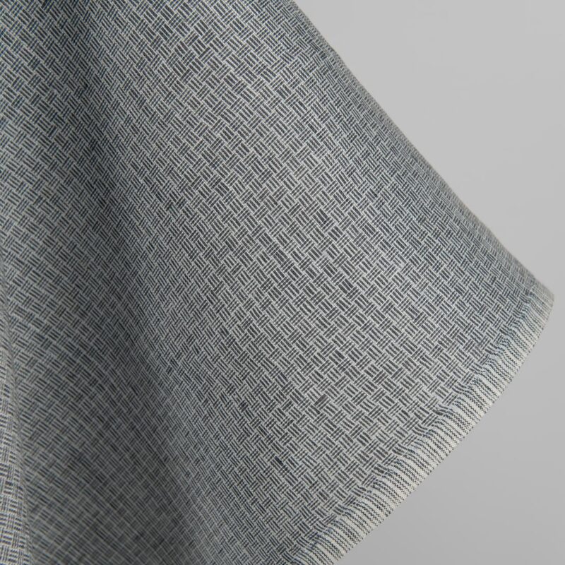 Linen fabric dark grey small pattern edge