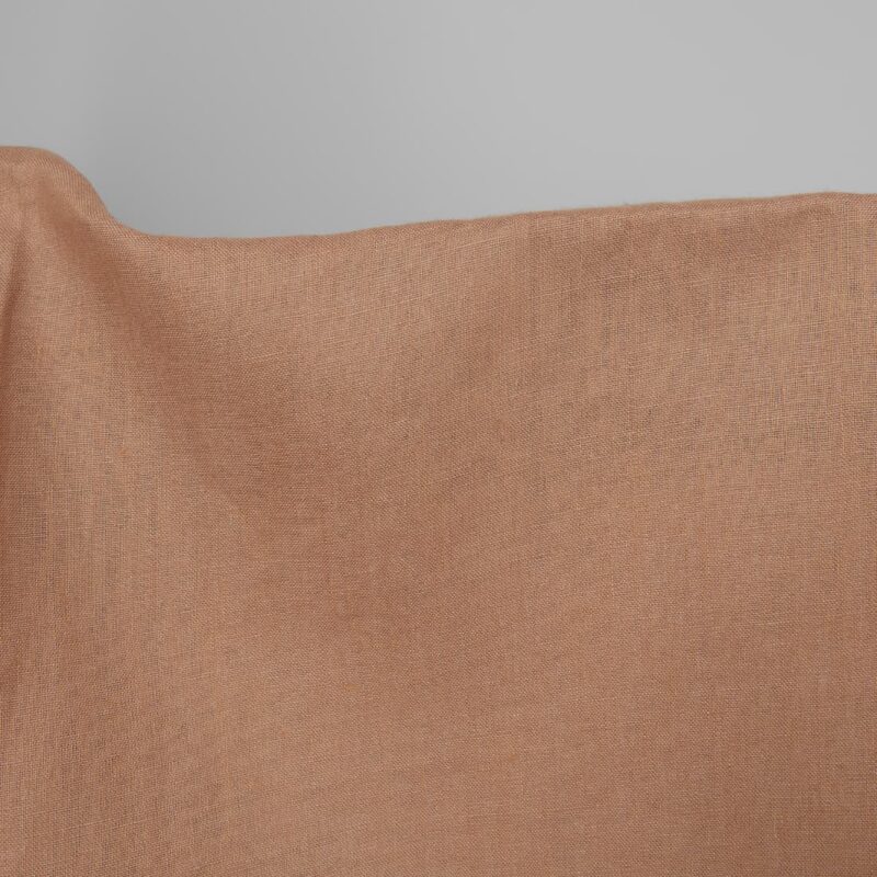 Linen fabric light clay colour close up detail