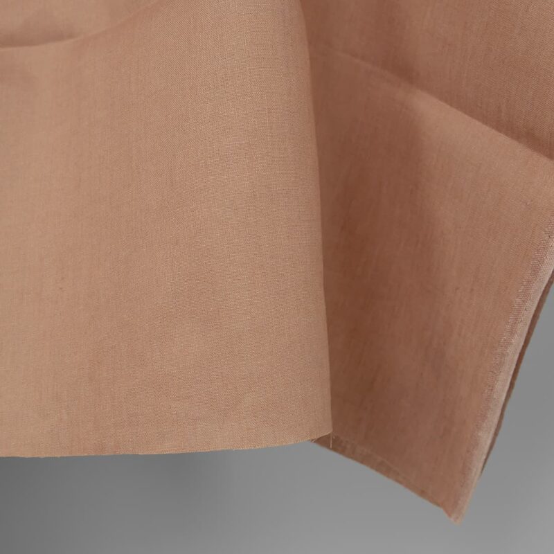 Linen fabric light clay colour edge