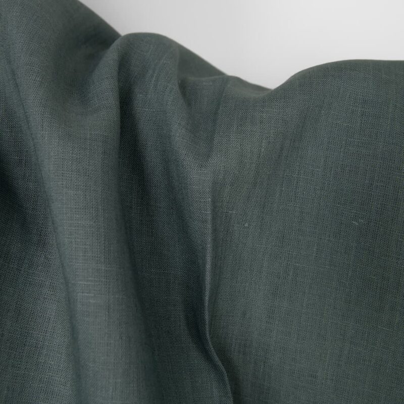 Linen fabric dark greyish-green, plain weave