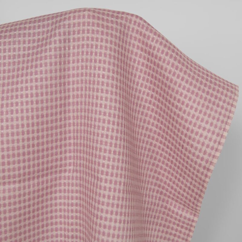 Linen fabric grey lilac structural pattern, pure linen