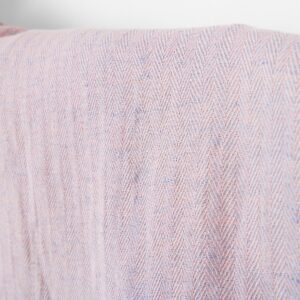 Tkanina półlniana jasnoróżowa i jasnoniebieska jodełka, prana