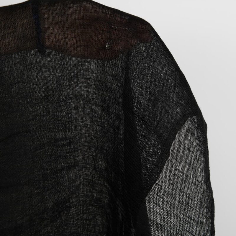 Transparent black linen fabric washed product photo