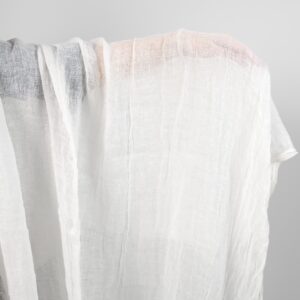 Mlecznobiała przeźroczysta tkanina lniana, prana 5 Off-White Transparent Linen Fabric
