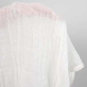Mlecznobiała przeźroczysta tkanina lniana, prana 8 Off-White Transparent Linen Fabric, washed