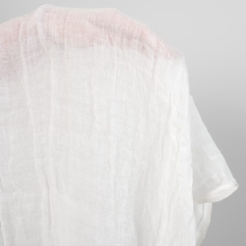 Off-White Transparent Linen Fabric, washed