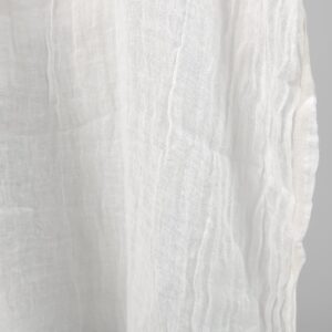Mlecznobiała przeźroczysta tkanina lniana, prana 7 Off-White Transparent Linen Fabric, 150cm