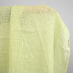 linen gauze washed apple green fabric, transparent