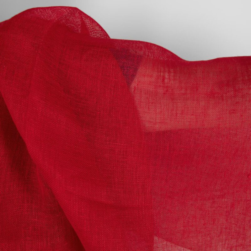 Bright red transparent linen fabric texture