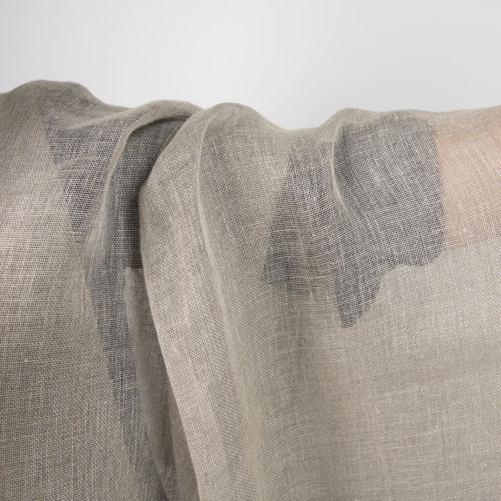 Naturalna prześwitująca tkanina lniana 3 Natural linen gauze fabric, not dyed