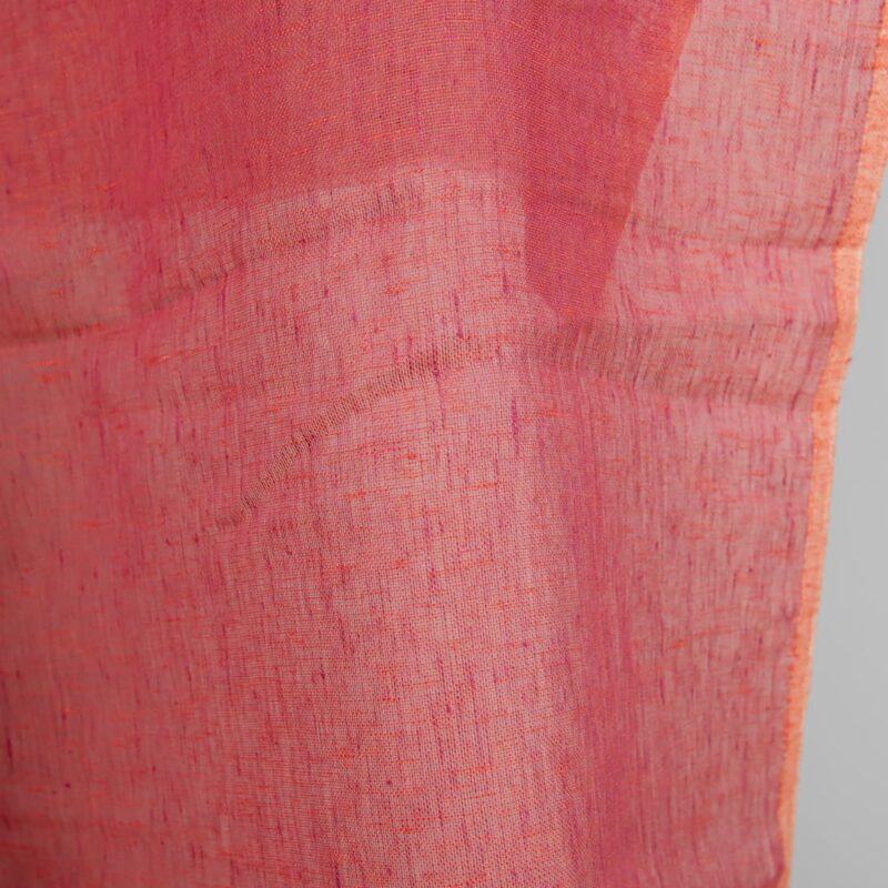 Transparent linen fabric in red edge