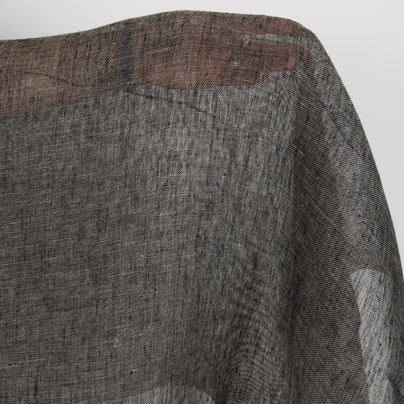 Black and natural transparent linen fabric product photo