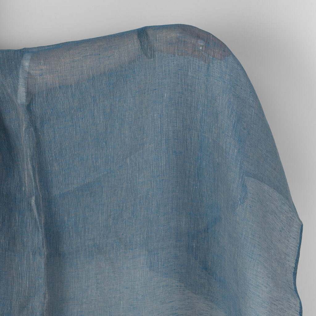 Linen fabric natural and electric blue gauze 1 Linen fabric natural and electric blue gauze