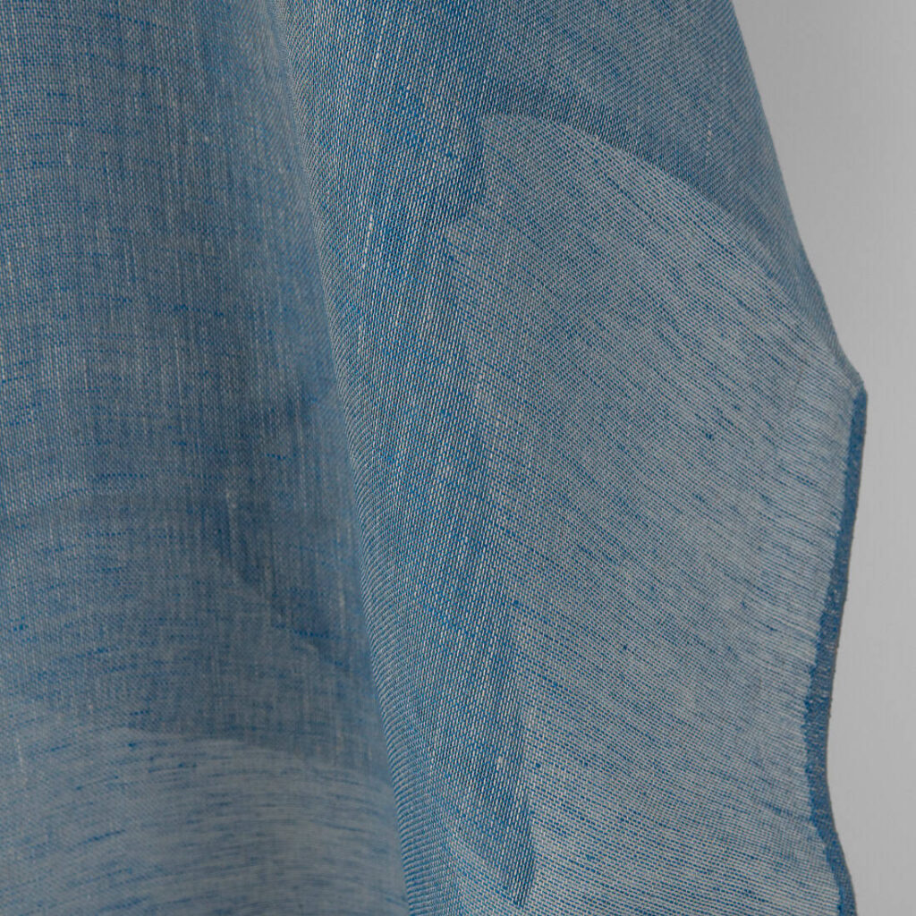Linen fabric natural and electric blue gauze 3 Linen fabric natural and electric blue gauze, pure linen