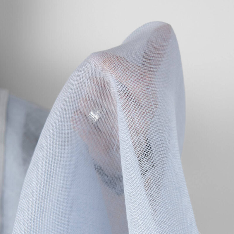 Linen fabric sky grey gauze, transparent