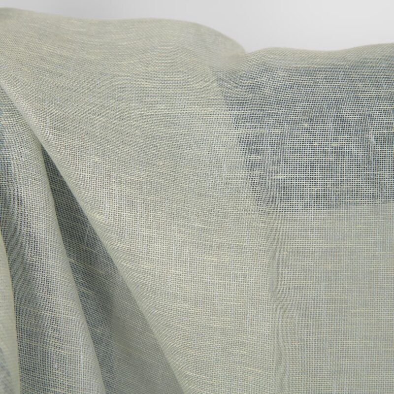 Linen fabric greenish grey melange, gauze