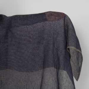 Linen fabric dark cobalt blue and green transparent