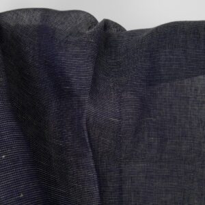 Linen fabric dark cobalt blue and green transparent gauze