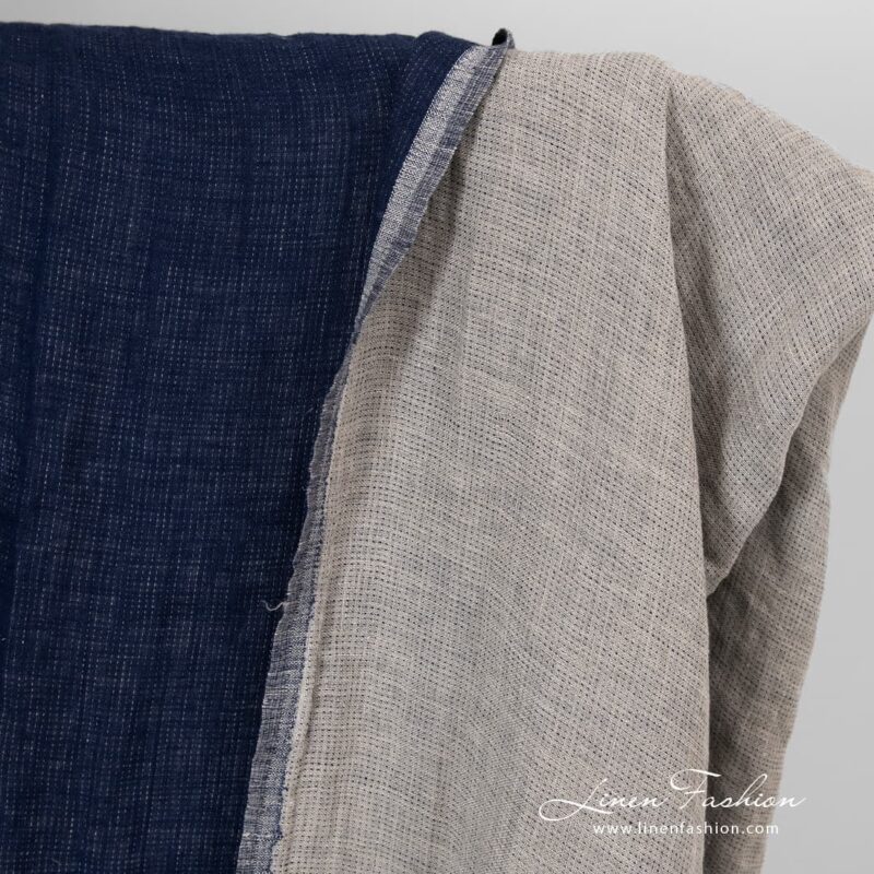 Double sided linen fabric, washed.