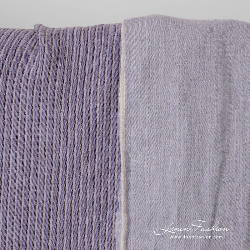 violet striped linen, washed.