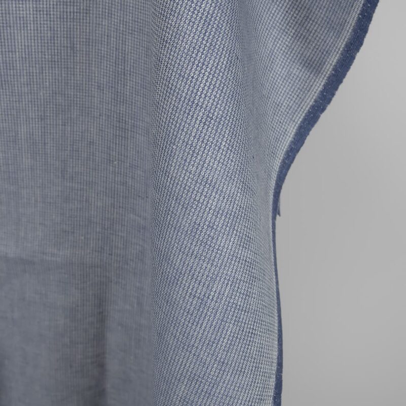 Linen fabric blue-grey small pattern edge