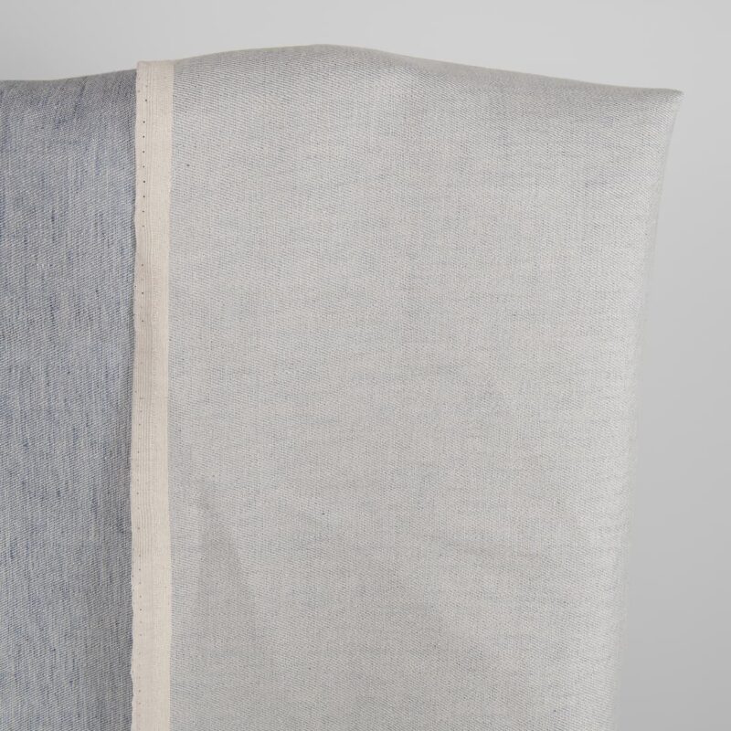 Linen fabric blue and grey double-sided lighter side