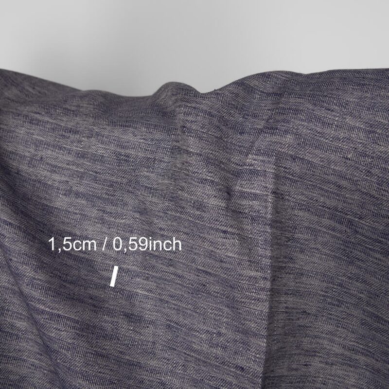 Linen fabric cobalt blue and beige double-sided, with measurements