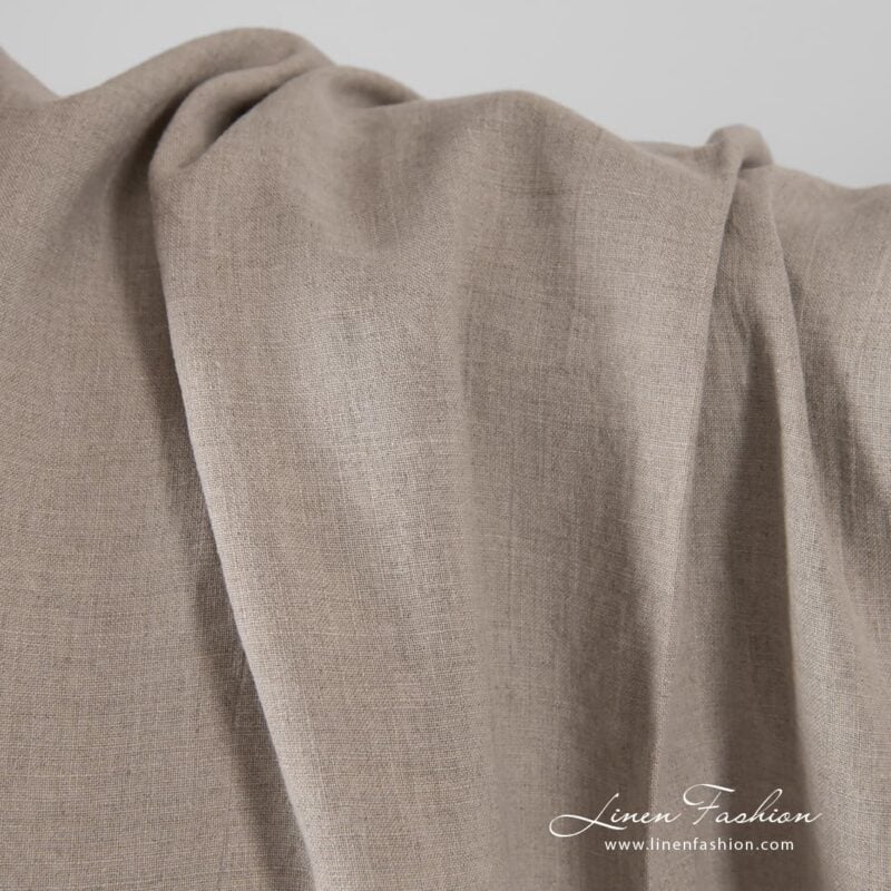 Linen fabric in natural color, specially washed to increase softness