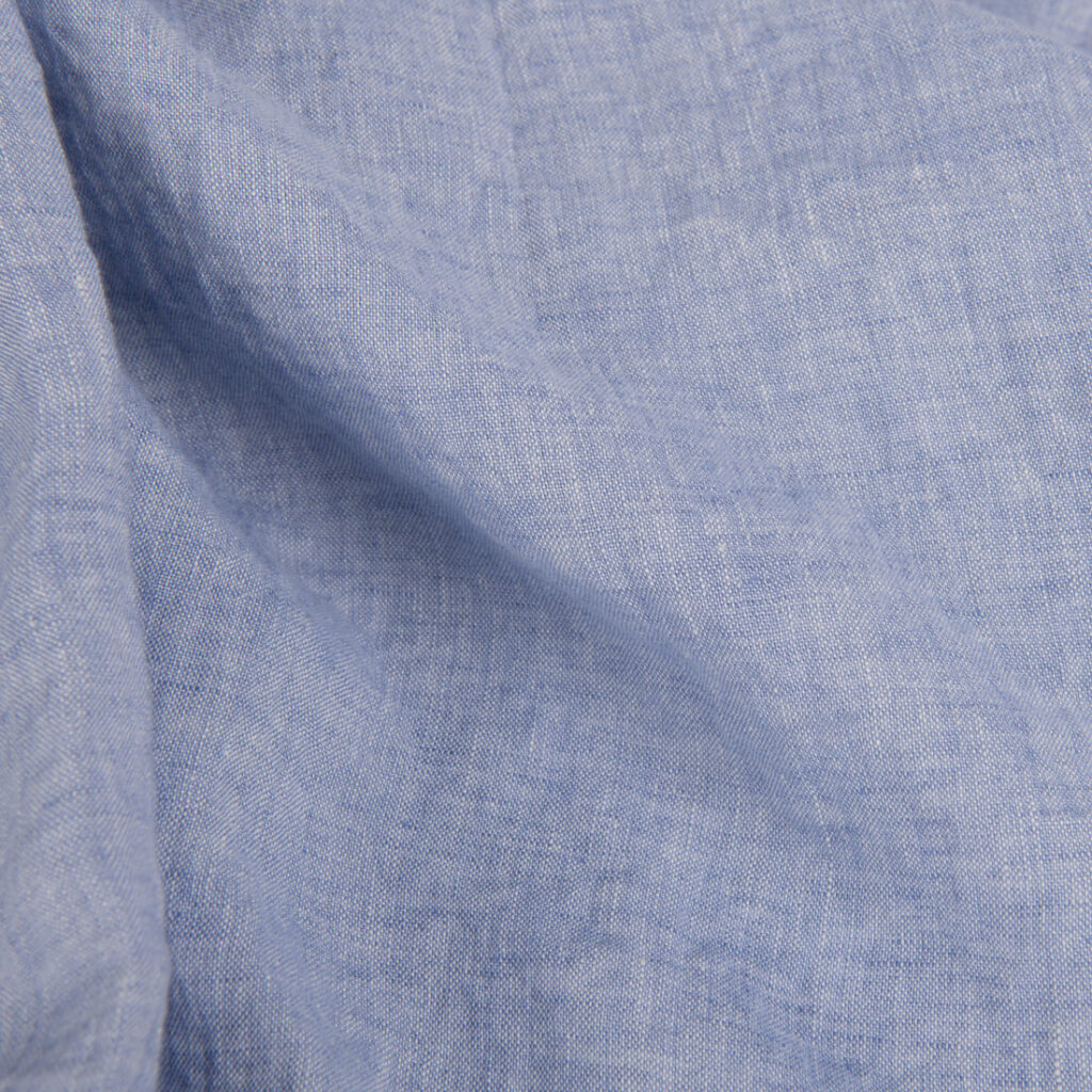 Baby blue washed linen fabric