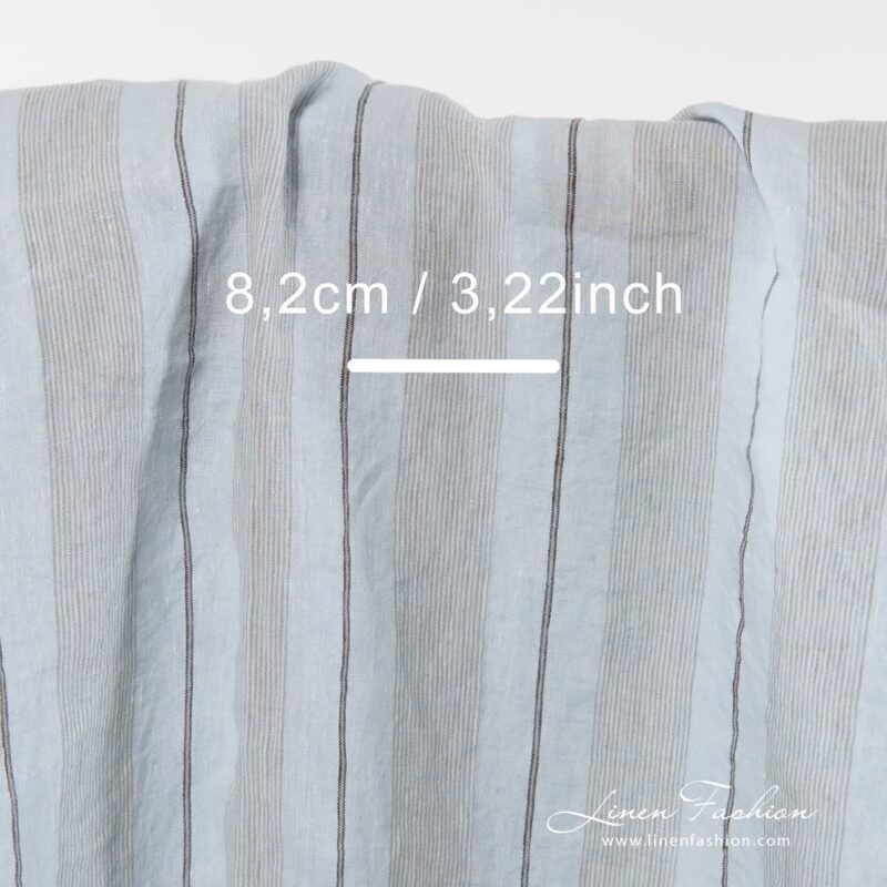 Washed 100% linen fabric in pale blue.
